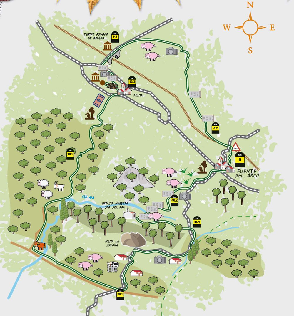 Fuente del Arco Badajoz. mapa