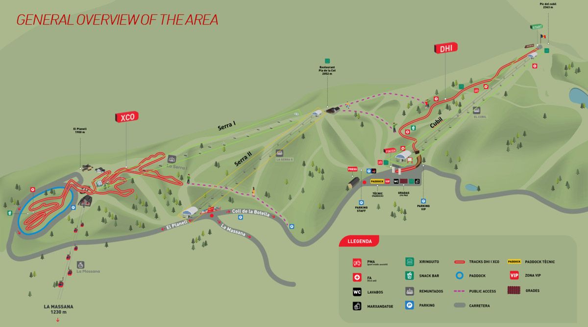 Copa del Mundo Vallnord. Mapa Copa del Mundo Vallnord. Mapa