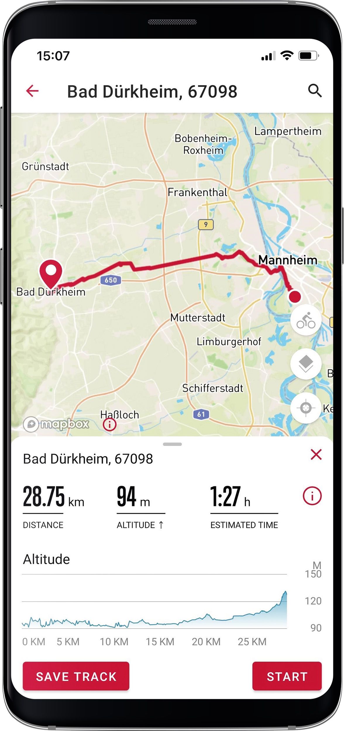 RIDE App Neue Navigation Screens Search&Go EN