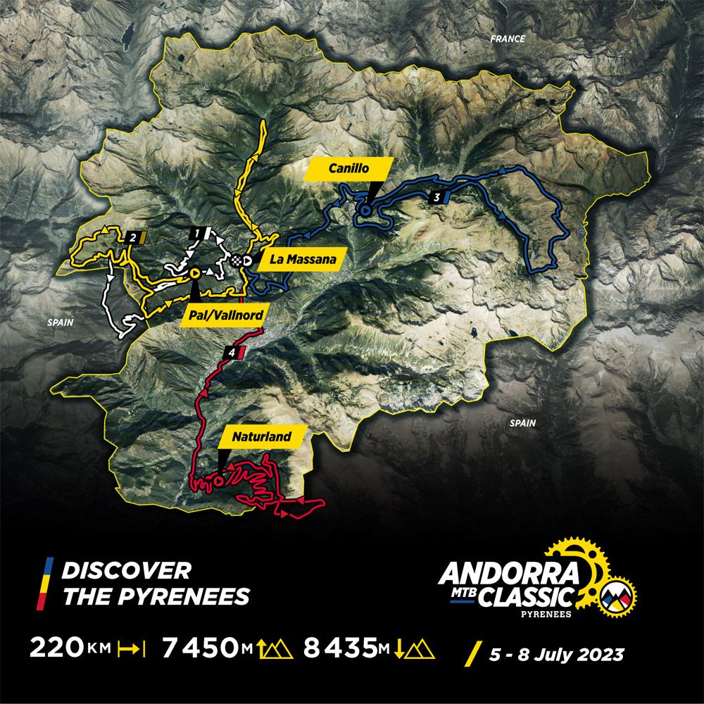 Andorra MTB Classic Pyrenees. Así serán las etapas en 2023 mapa Andorra MTB Classic Pyrenees. Así serán las etapas en 2023 mapa