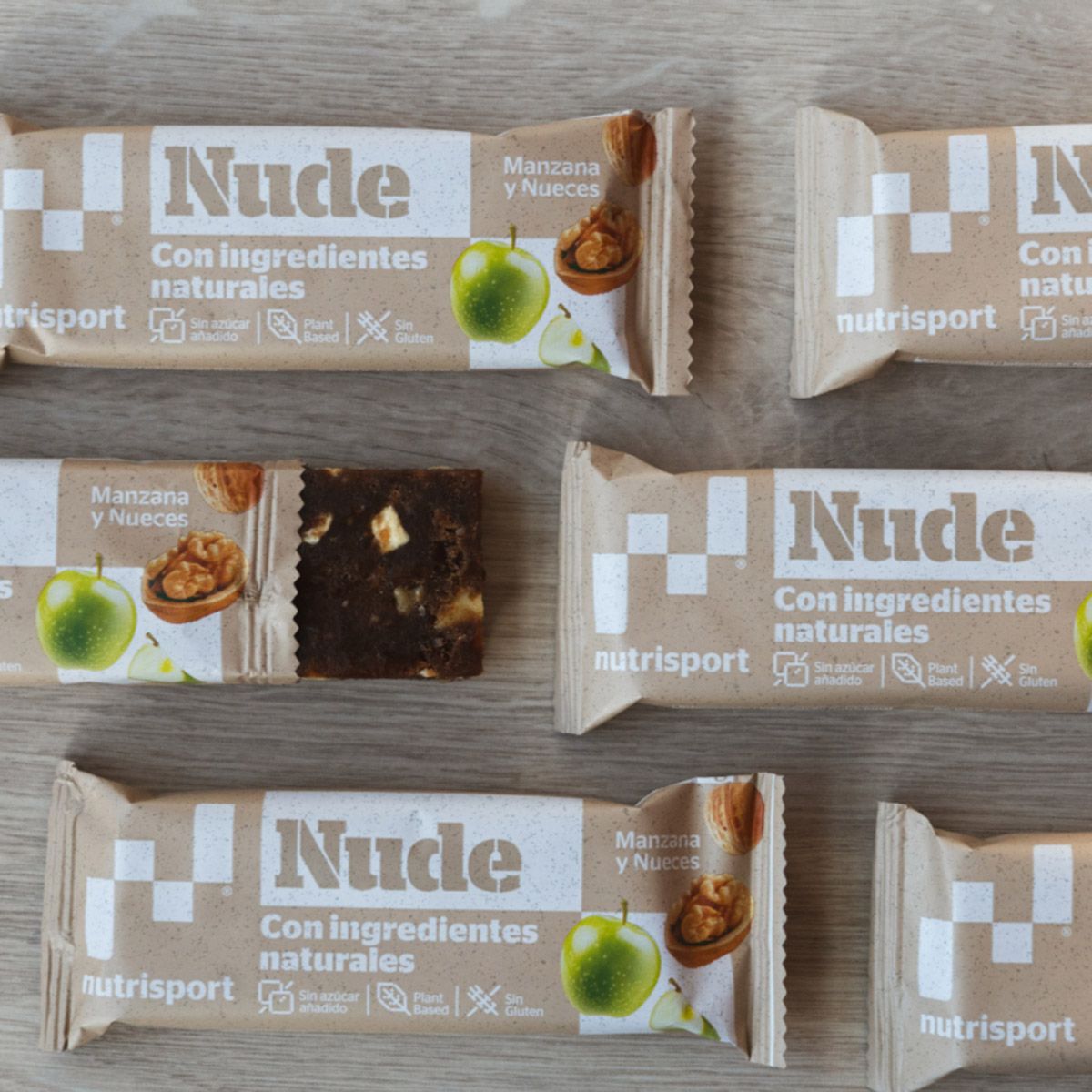 barritas nude bar manzana nueces 45g 24