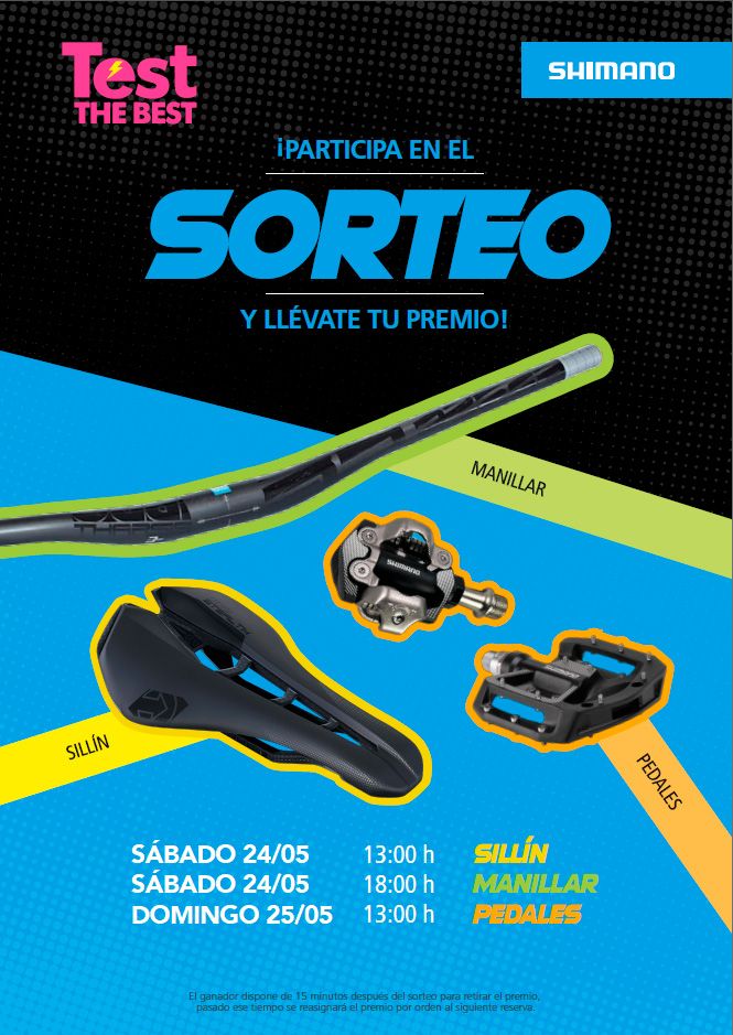 Cartel del sorteo de Shimano en Test The Best