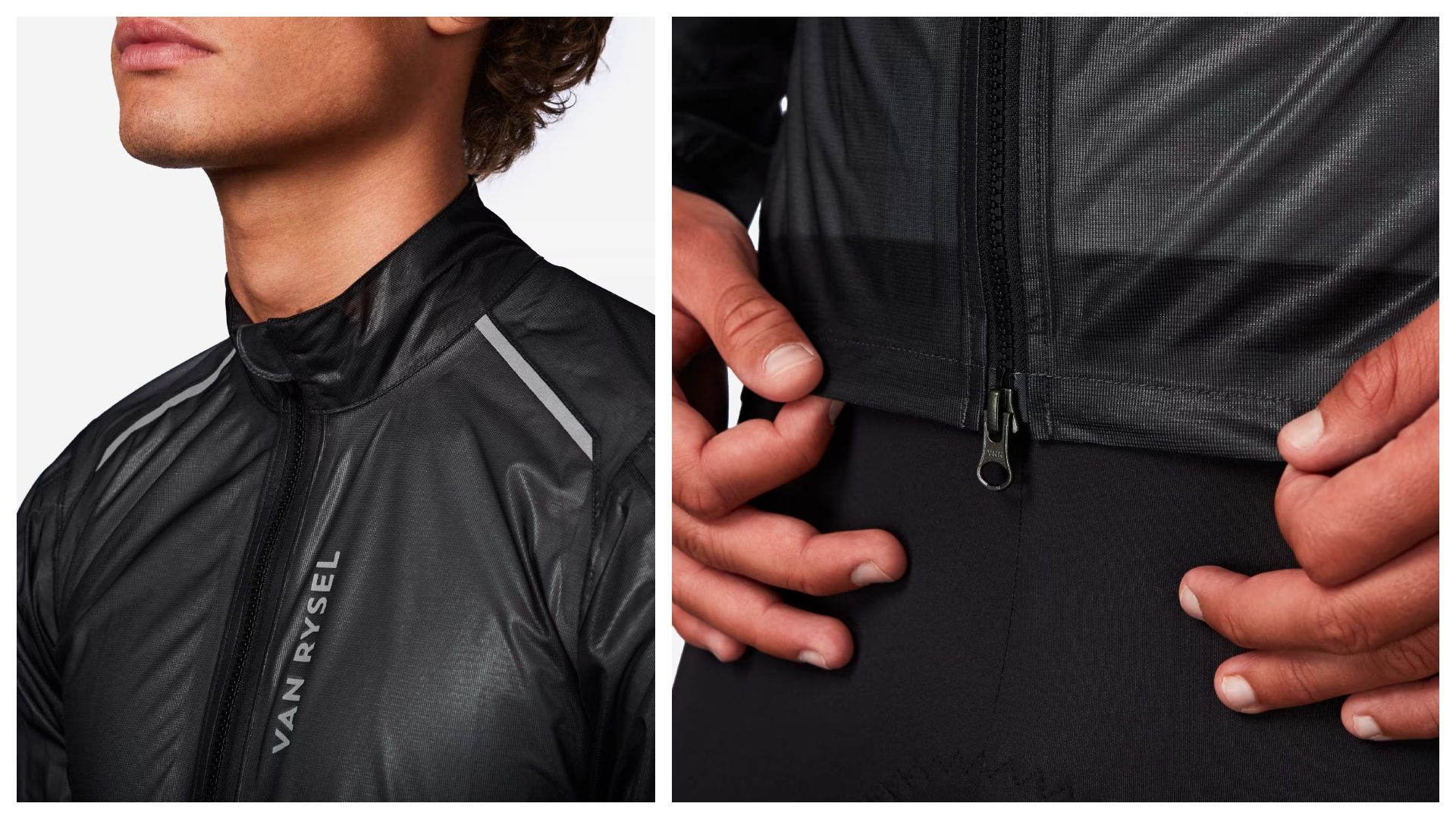 Chubasquero ciclismo hombre Van Rysel Ultralight Negro.