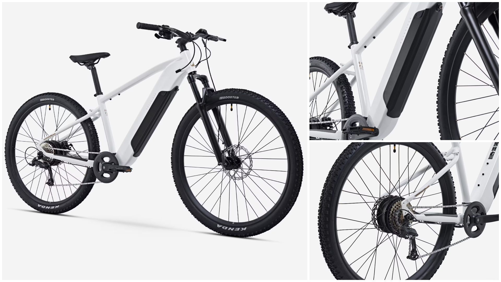 MTB Rockrider eléctrica de aluminio con suspensión delantera E Expl 100 29".
