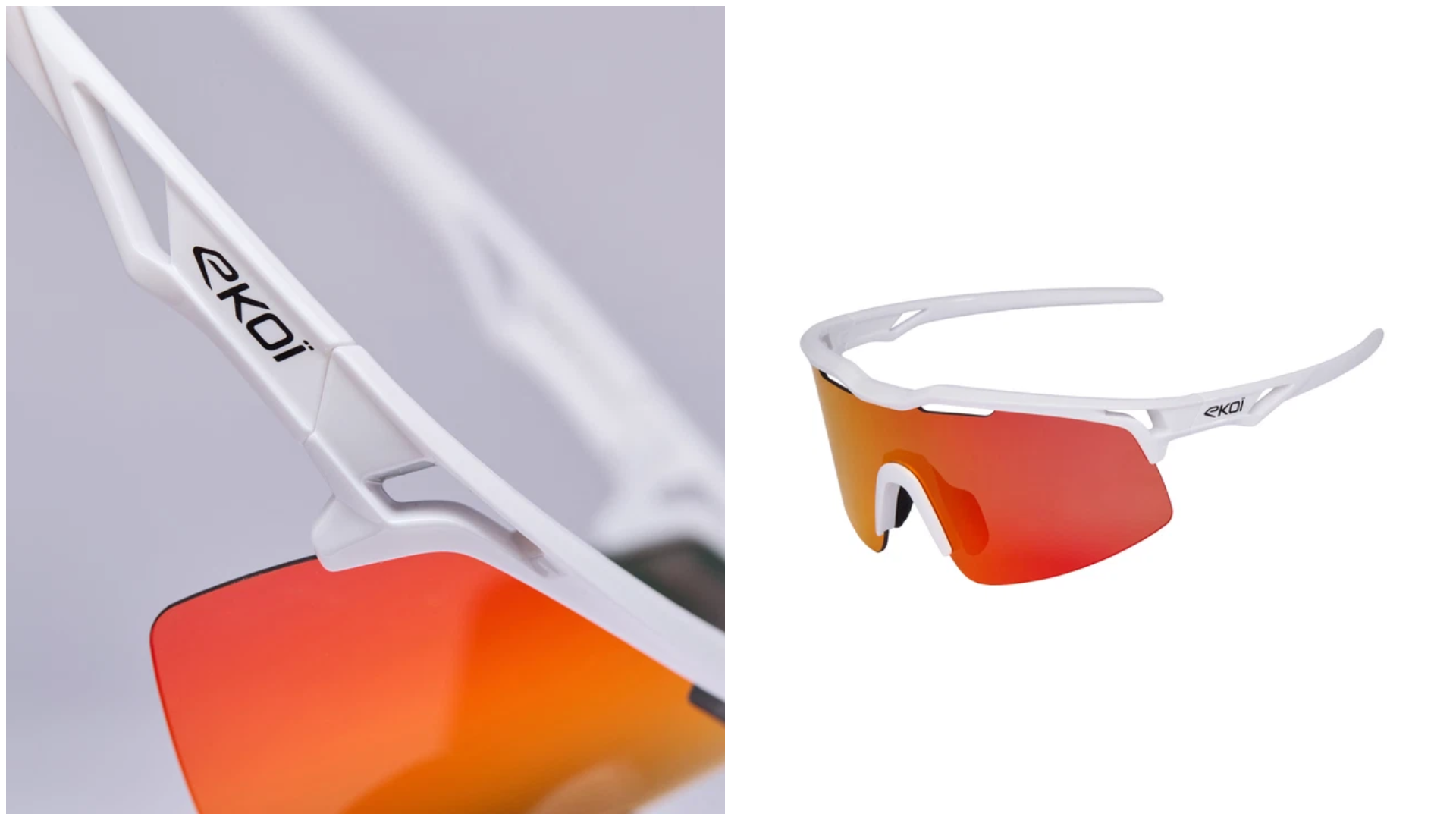Gafas EKOI STRADA HF Blanco Revo rojo Cat3.