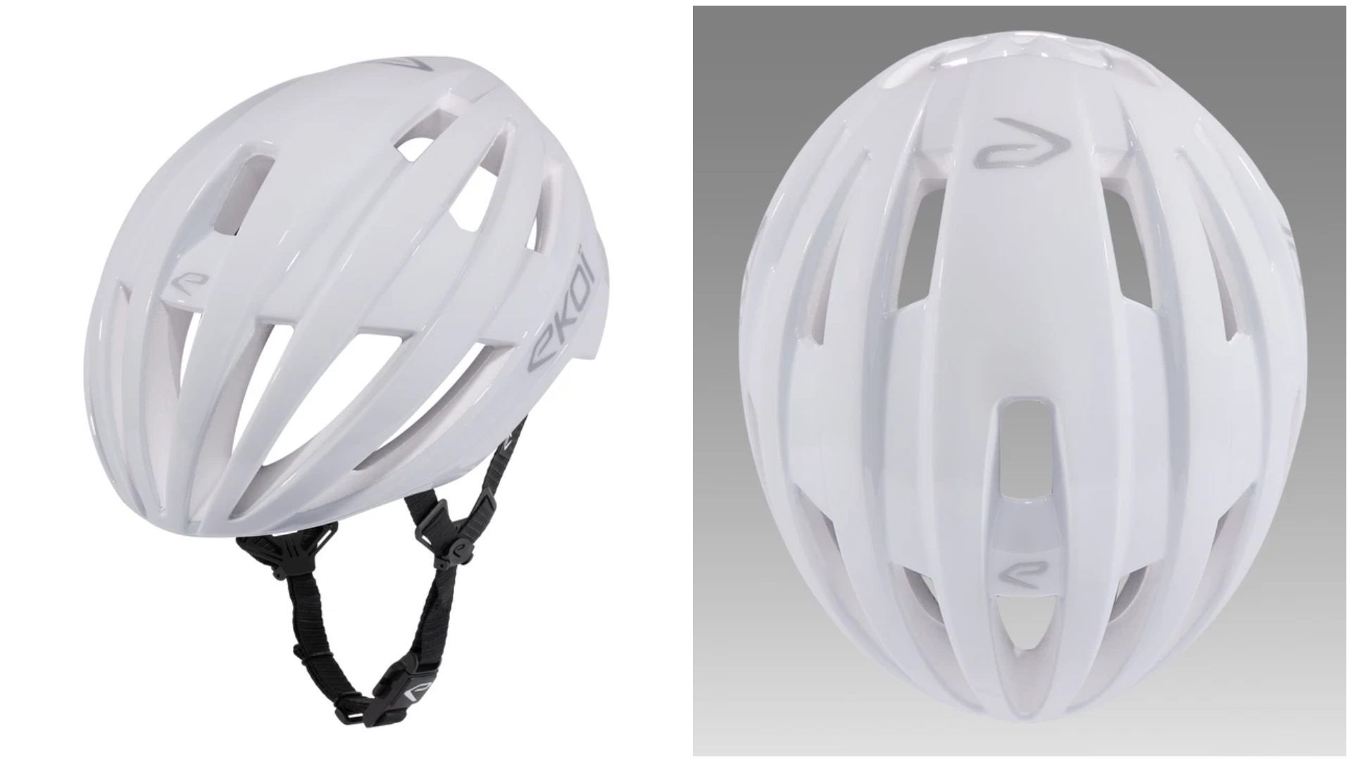 Casco EKOI Perf GARA Blanco Logo Silver