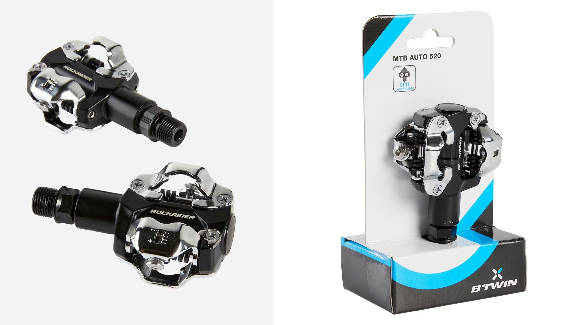 Pedales automáticos MTB Rockrider 520 compatibles Shimano SPD