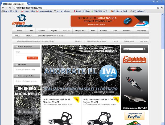 REBAJAS DE ENERO EN RACING COMPONENTS