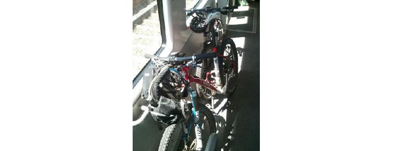 Sujetar la bici en el tren