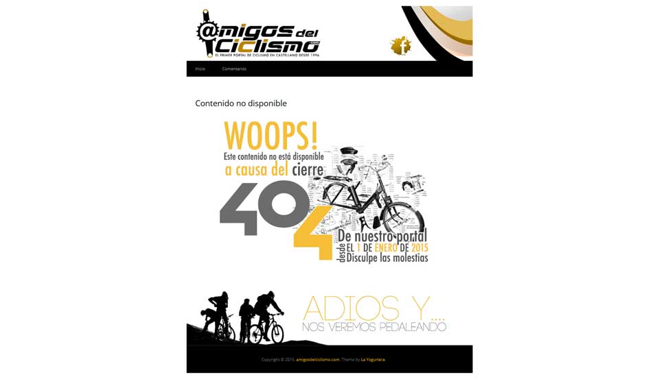 Cierra la web "Amigosdelciclismo"