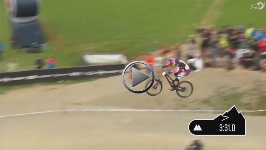 Vídeo: Aaron Gwin gana sin cadena la prueba de Copa del Mundo de DH de Leogang
