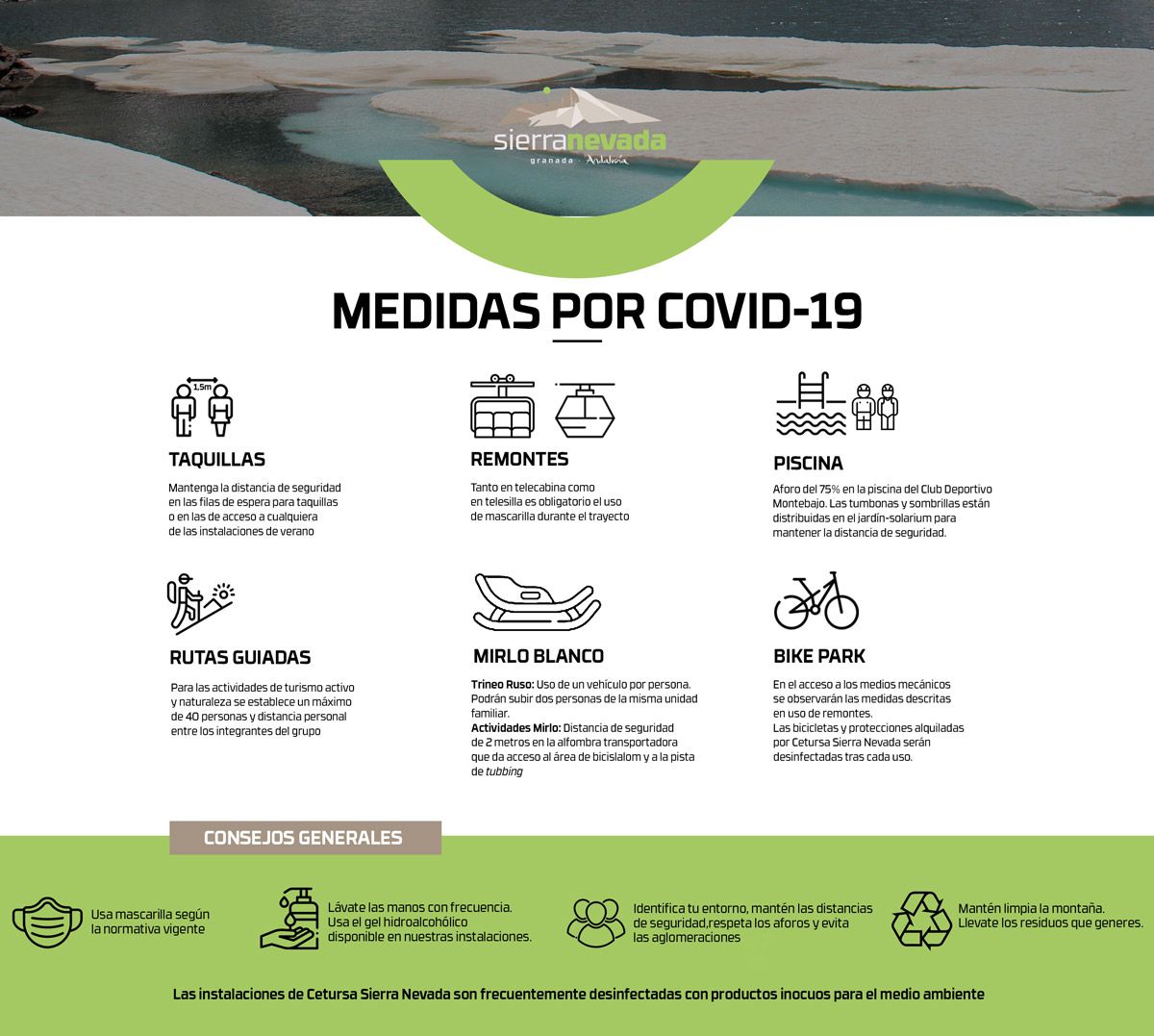 Sierra Vevada, medidas contra la Covid 19