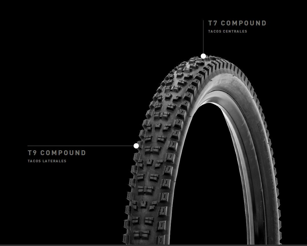 Nuevo compuesto de goma T9 en los neumáticos Specialized detalle Nuevo compuesto de goma T9 en los neumáticos Specialized detalle