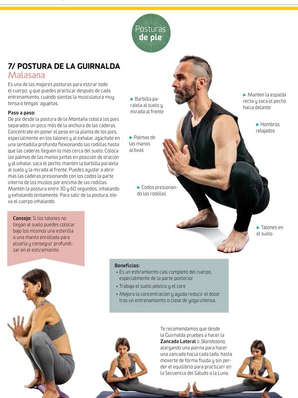 Yoga para principiantes Postura de la Guirnalda Malasana Yoga para principiantes Postura de la Guirnalda Malasana